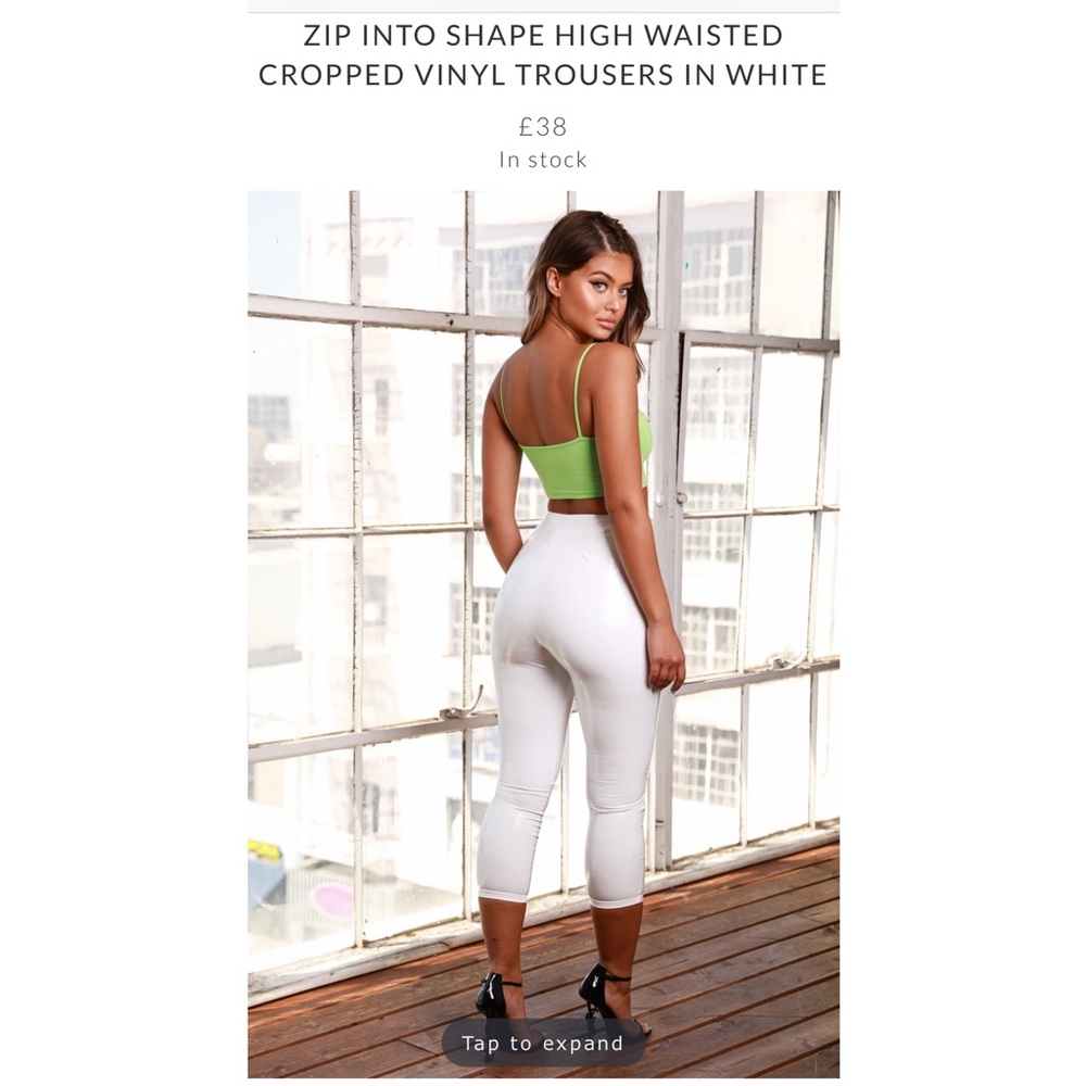 Oh Polly white vinyl trousers